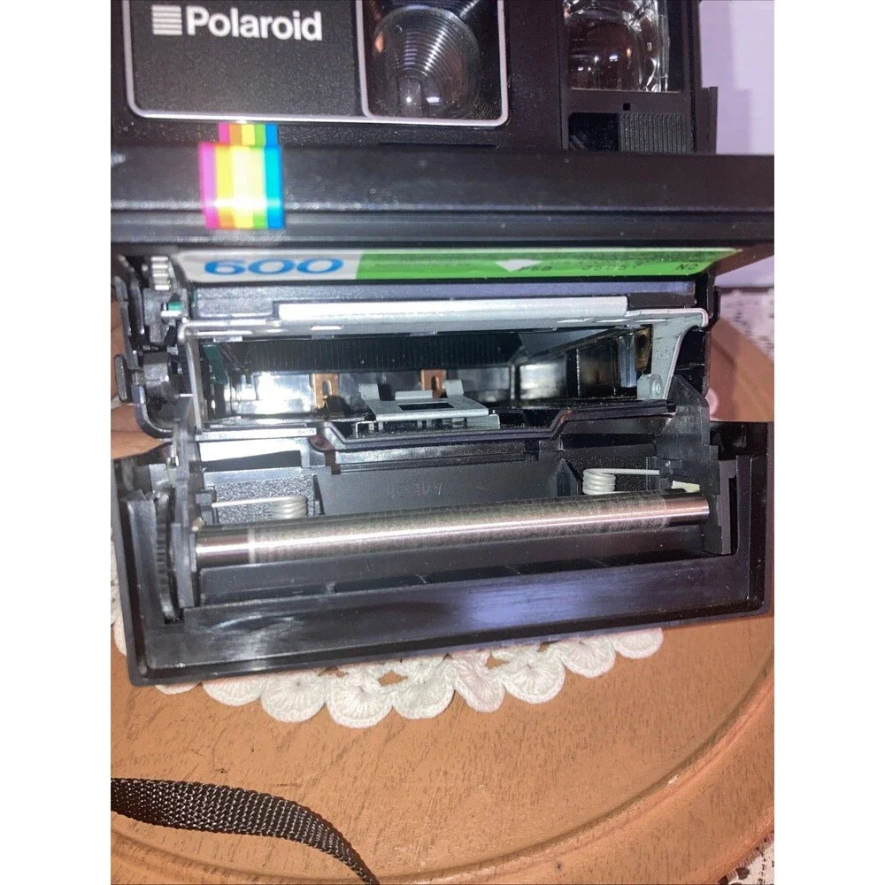 Polaroid Camera Spirit One Step 600 Land Black Instant Rainbow Stripe - UNTESTED